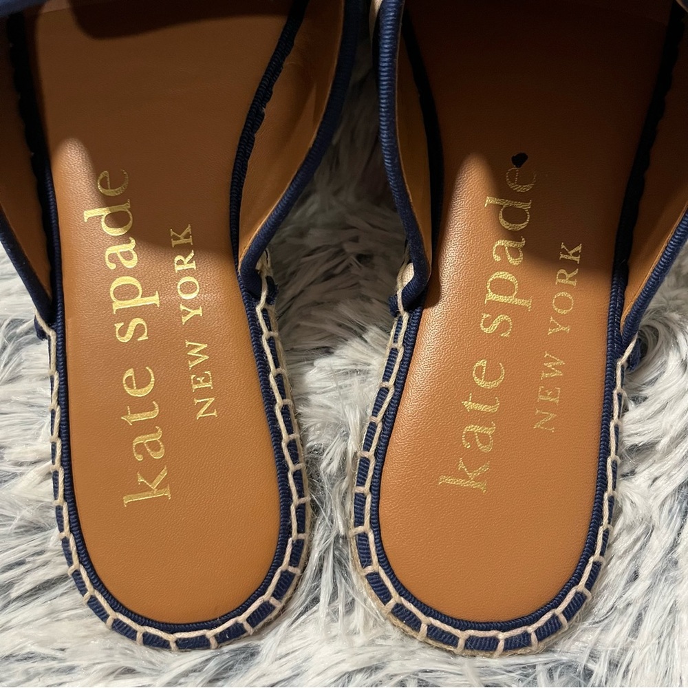 Kate Spade ♠️ Solero navy & cream stripe flower espadrille - NWOT size 7.5 - Picture 7 of 16